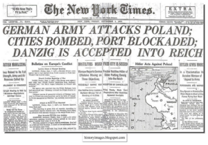 La invasión germana de Polonia el 1 de Septiembre de 1939 fue el inicio de la Primera Guerra Mundial.  La superioridad numérica y táctica de los alemanes (guerra relámpago o blitzkrieg)  fue tan evidente, que las tropas polacas se rindieron al mes siguiente.