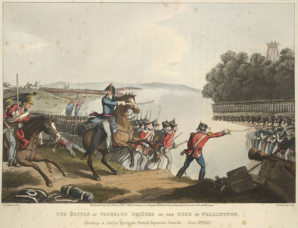 The Battle of Waterloo. Author: Edward Orme. Illustrator: JA Atkinson.